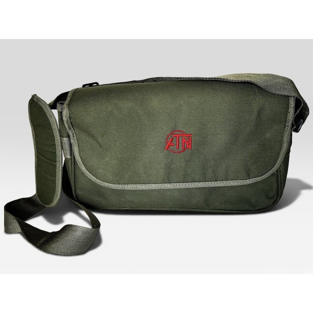 ATN Scope Bag Adjustable Padded Strap Hook Loop Closure Olive Green Canvas Bag